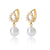 1 Pair Elegant Geometric Plating Inlay Freshwater Pearl Copper Zircon Drop Earrings