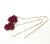 1 Pair Elegant Grape Garnet Handmade Drop Earrings Ear Line