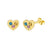 1 Pair Elegant Heart Shape Inlay Titanium Steel Zircon Ear Studs