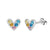 1 Pair Elegant Heart Shape Inlay Titanium Steel Zircon Ear Studs