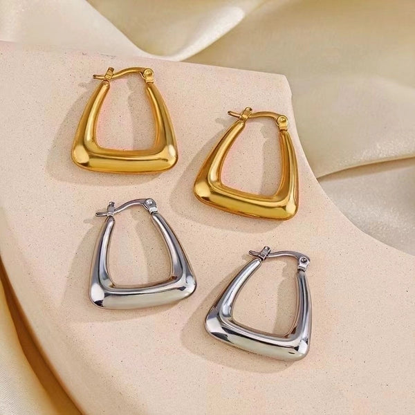 1 Pair Elegant Lady Geometric Plating Stainless Steel 18k Gold Plated Earrings