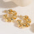 1 Pair Elegant Luxurious C Shape The Answer Plating Inlay Copper Zircon 14k Gold Plated Earrings