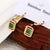 1 Pair Elegant Retro Commute Square Plating Inlay Stainless Steel Zircon 18k Gold Plated Drop Earrings