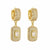 1 Pair Elegant Shiny Square Plating Inlay Copper Artificial Diamond 18k Gold Plated Drop Earrings