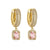 1 Pair Elegant Shiny Square Plating Inlay Copper Artificial Diamond 18k Gold Plated Drop Earrings