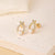 1 Pair Elegant Minimalist Geometric Heart Shape Butterfly Inlay 304 Stainless Steel Copper Zircon Gold Plated Ear Studs