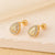 1 Pair Elegant Minimalist Geometric Heart Shape Butterfly Inlay 304 Stainless Steel Copper Zircon Gold Plated Ear Studs