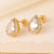 1 Pair Elegant Minimalist Geometric Heart Shape Butterfly Inlay 304 Stainless Steel Copper Zircon Gold Plated Ear Studs