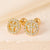 1 Pair Elegant Minimalist Geometric Heart Shape Butterfly Inlay 304 Stainless Steel Copper Zircon Gold Plated Ear Studs