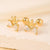 1 Pair Elegant Simple Style Geometric Heart Shape Butterfly Inlay Copper Zircon Gold Plated Ear Studs