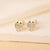 1 Pair Elegant Minimalist Geometric Heart Shape Butterfly Inlay 304 Stainless Steel Copper Zircon Gold Plated Ear Studs