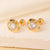 1 Pair Elegant Minimalist Geometric Heart Shape Butterfly Inlay 304 Stainless Steel Copper Zircon Gold Plated Ear Studs