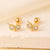 1 Pair Elegant Minimalist Geometric Heart Shape Butterfly Inlay 304 Stainless Steel Copper Zircon Gold Plated Ear Studs