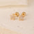 1 Pair Elegant Minimalist Geometric Heart Shape Butterfly Inlay 304 Stainless Steel Copper Zircon Gold Plated Ear Studs