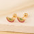 1 Pair Elegant Minimalist Geometric Heart Shape Butterfly Inlay 304 Stainless Steel Copper Zircon Gold Plated Ear Studs