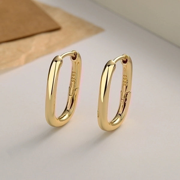 1 Pair Elegant Simple Style U Shape Plating Copper 18k Gold Plated Earrings