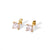 1 Pair Elegant Square Plating Three-dimensional Inlay Stainless Steel Zircon 18k Gold Plated Ear Studs