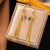 1 Pair Elegant Square Tassel Plating Inlay Titanium Steel Artificial Gemstones 18k Gold Plated Drop Earrings