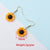 1 Pair Elegant Sunflower Plating Stainless Steel Gold Plated Drop Earrings