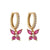 1 Pair Elegant Sweet Butterfly Plating Inlay Copper Zircon 18k Gold Plated Drop Earrings