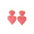 1 Pair Elegant Sweet Heart Shape Titanium Steel Drop Earrings