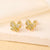 1 Pair Elegant Sweet Swan Flower Butterfly Plating Inlay Copper Zircon Gold Plated Ear Studs