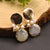 1 Pair Ethnic Style Leaf Square Oval Natural Stone Pearl Sterling Silver Earrings