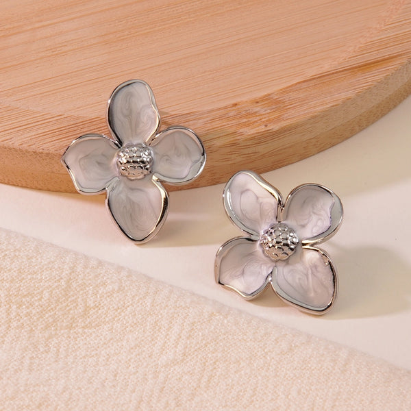 1 Pair Fairy Style Cute Sweet Flower 304 Stainless Steel Imitation Gold  Ear Studs