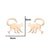 1 Pair Fashion Animal Titanium Steel Plating Ear Studs