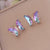 1 Pair Fashion Butterfly Copper Zircon Ear Studs