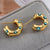 1 Pair Fashion C Shape Devil's Eye Enamel Inlay Copper Zircon 18k Gold Plated Ear Studs