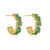 1 Pair Fashion C Shape Gold Plated Copper Zircon Gold Plated Ear Studs