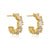 1 Pair Fashion C Shape Gold Plated Copper Zircon Gold Plated Ear Studs