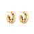 1 Pair Fashion C Shape Inlay Copper Zircon 18k Gold Plated Ear Studs