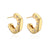 1 Pair Fashion C Shape Inlay Copper Zircon 18k Gold Plated Ear Studs