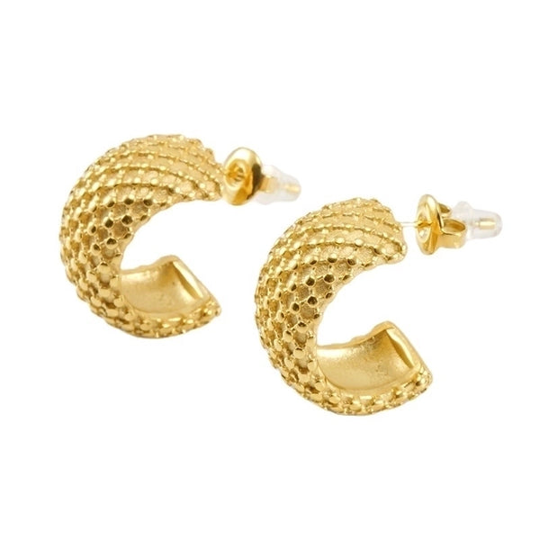 1 Pair Fashion C Shape Plating 304 Stainless Steel 18K Gold Plated Stainless Steel Earrings