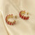 1 Pair Fashion C Shape Plating Inlay Titanium Steel Rhinestones 18k Gold Plated Ear Studs