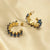 1 Pair Fashion C Shape Plating Inlay Titanium Steel Rhinestones 18k Gold Plated Ear Studs