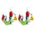 1 Pair Fashion Cartoon Character Carving Arylic Drop Earrings