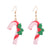 1 Pair Fashion Christmas Tree Snowman Soft Clay Drop Earrings