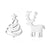 1 Pair Fashion Deer Titanium Steel Ear Studs