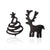 1 Pair Fashion Deer Titanium Steel Ear Studs