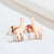 1 Pair Fashion Dog Dinosaur Giraffe Titanium Steel Ear Studs