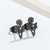 1 Pair Fashion Fox Lion Titanium Steel Plating Hollow Out Ear Studs