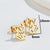 1 Pair Fashion Fox Lion Titanium Steel Plating Hollow Out Ear Studs