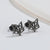 1 Pair Fashion Fox Lion Titanium Steel Plating Hollow Out Ear Studs