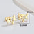 1 Pair Fashion Fox Lion Titanium Steel Plating Hollow Out Ear Studs