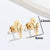 1 Pair Fashion Fox Lion Titanium Steel Plating Hollow Out Ear Studs