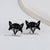 1 Pair Fashion Fox Lion Titanium Steel Plating Hollow Out Ear Studs