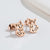 1 Pair Fashion Fox Lion Titanium Steel Plating Hollow Out Ear Studs